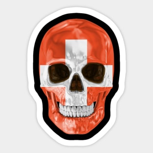 Switzerland Flag Skull - Gift for Swiss With Roots From Switzerland Sticker